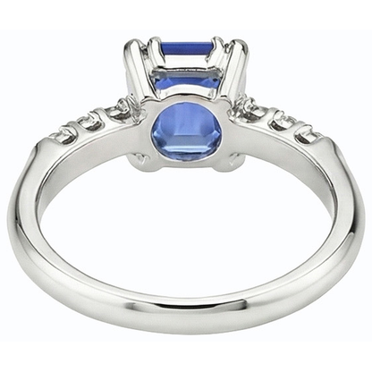 Natural Earth Mined Diamond Anniversary Ring Emerald Light Blue Sapphire 3 Carats