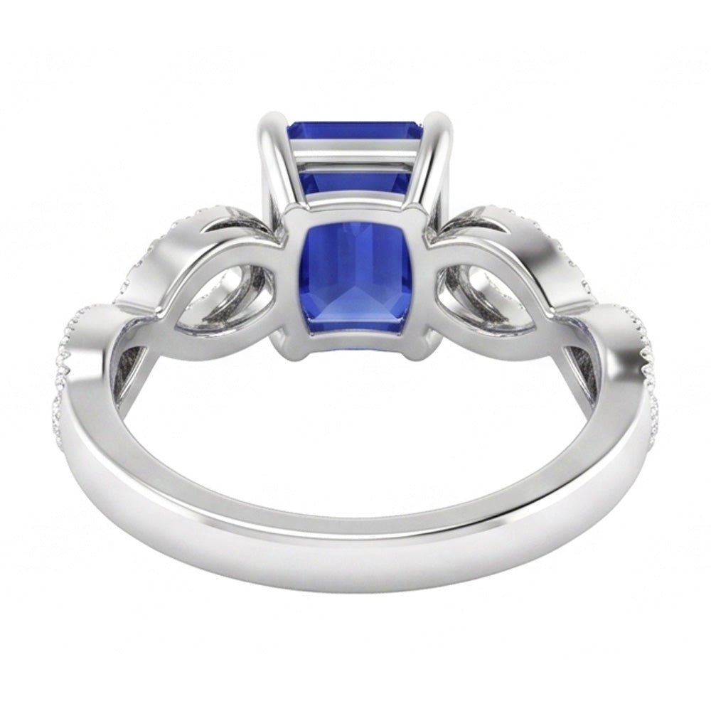 Natural Earth Mined Diamond Anniversary Ring Emerald Sapphire 3.50 Carats Infinity Style