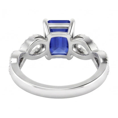 Natural Earth Mined Diamond Anniversary Ring Emerald Sapphire 3.50 Carats Infinity Style
