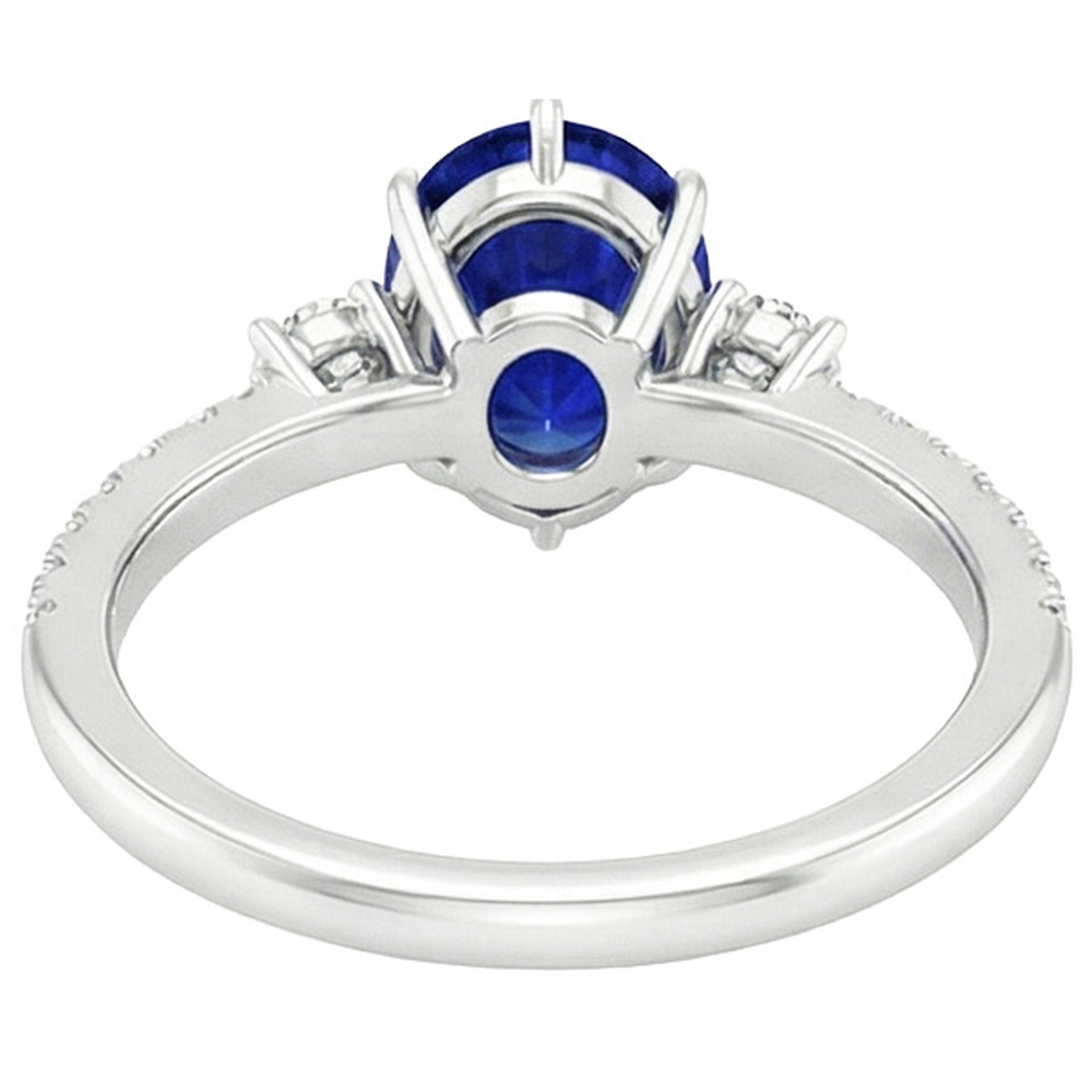 Natural Earth Mined Diamond Anniversary Ring Pear Blue Sapphire 3 Stone Style 5.50 Carats
