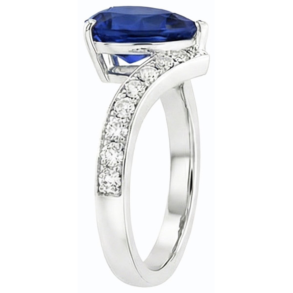 natural round sapphire 4ct ring profile view
