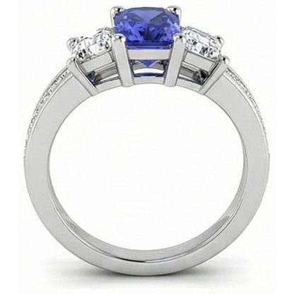 natural princess sapphire 3ct ring on white background