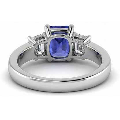 natural princess sapphire 3ct ring with diamond accents
