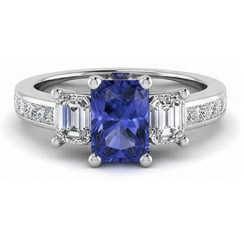 natural princess sapphire 3ct ring side angle