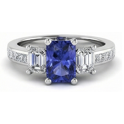 natural princess sapphire 3ct ring side angle