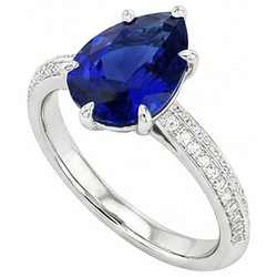 Natural Earth Mined Diamond Ceylon Sapphire Wedding Ring Prong Set Jewelry 3.50 Carats