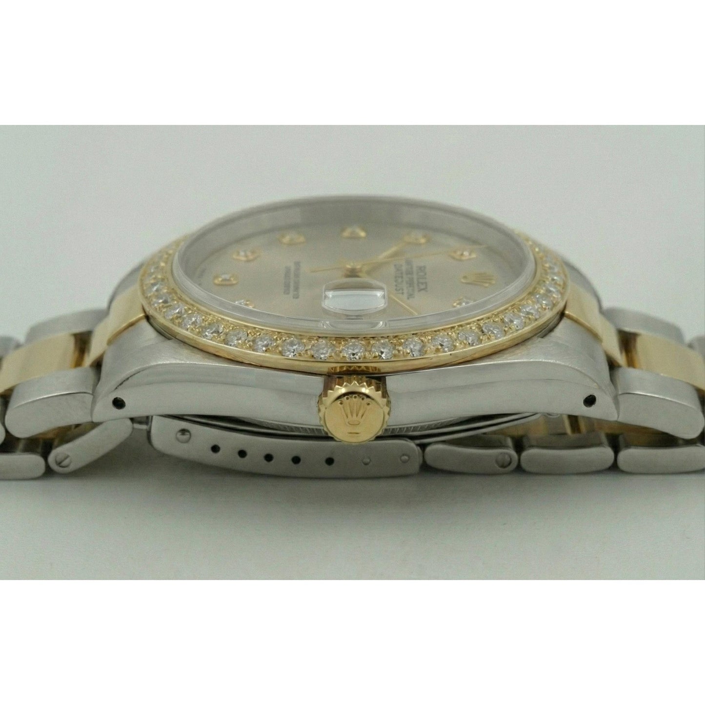Natural Earth Mined Diamond Dial & Bezel Two Tone Datejust Watch