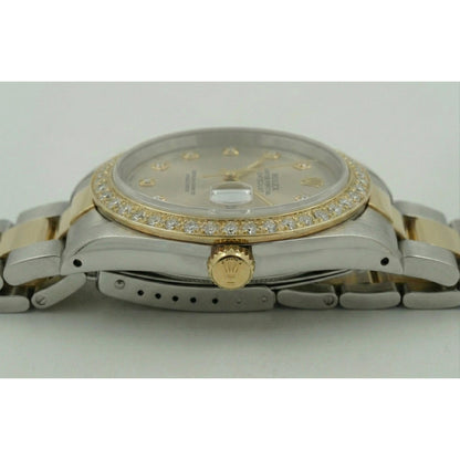 Natural Earth Mined Diamond Dial & Bezel Two Tone Datejust Watch