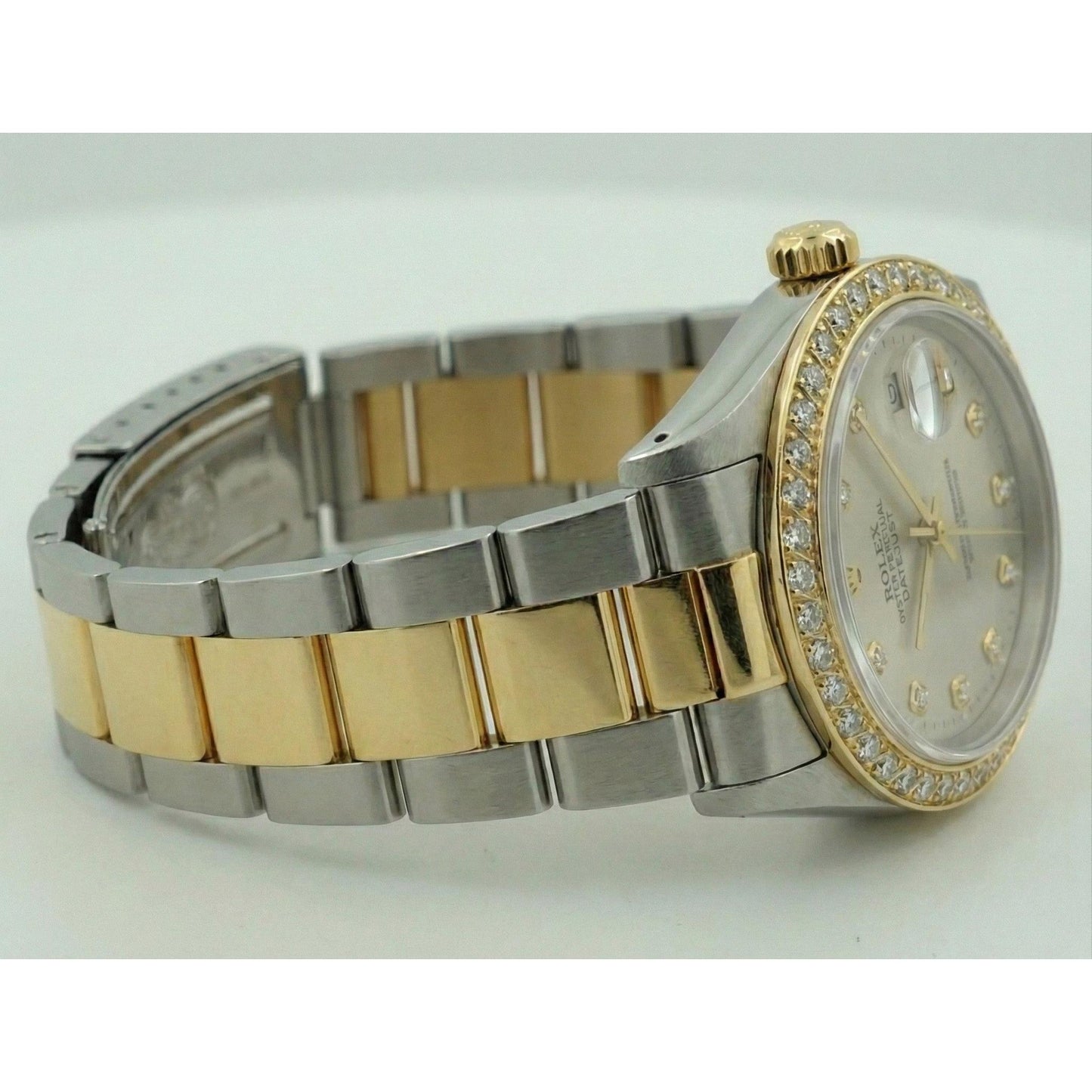 Natural Earth Mined Diamond Dial & Bezel Two Tone Datejust Watch