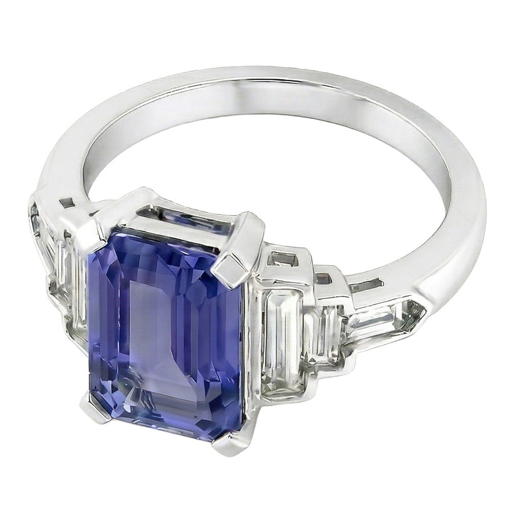 natural emerald sapphire 3ct ring close up detail