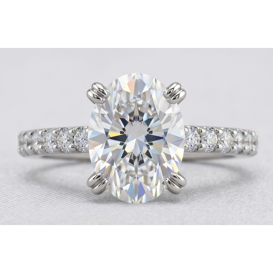 Natural Earth Mined Diamond Engagement Ring 2.60 Carats Claw Prong Setting White Gold