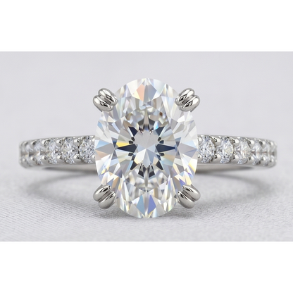 Natural Earth Mined Diamond Engagement Ring 2.60 Carats Claw Prong Setting White Gold