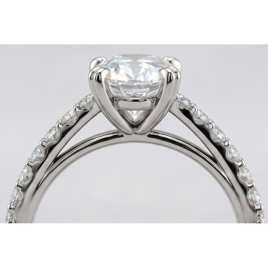 Natural Earth Mined Diamond Engagement Ring 2.60 Carats Claw Prong Setting White Gold