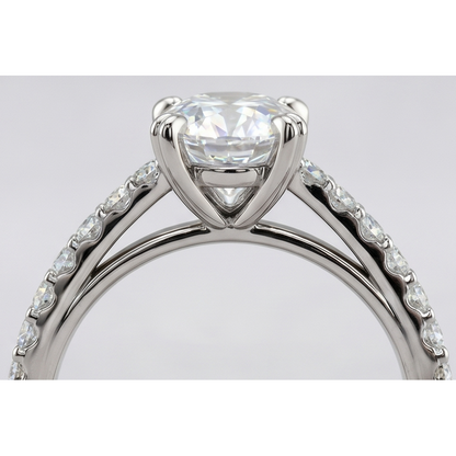 Natural Earth Mined Diamond Engagement Ring 2.60 Carats Claw Prong Setting White Gold