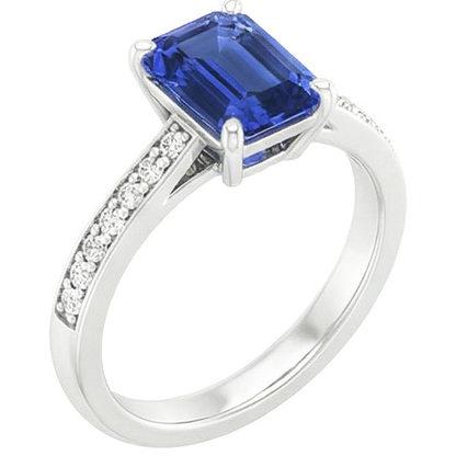 natural emerald sapphire 3.50ct ring top view