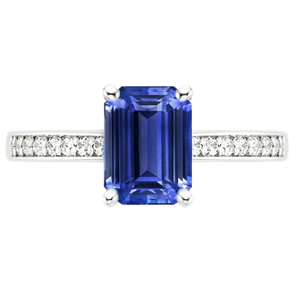 natural emerald sapphire 3.50ct ring close up detail