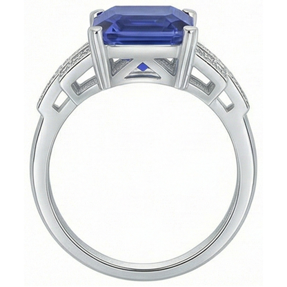 Natural Earth Mined Diamond Engagement Ring Emerald Sri Lankan Sapphire 4 Carats