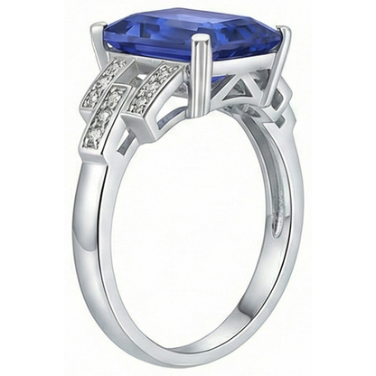 Natural Earth Mined Diamond Engagement Ring Emerald Sri Lankan Sapphire 4 Carats