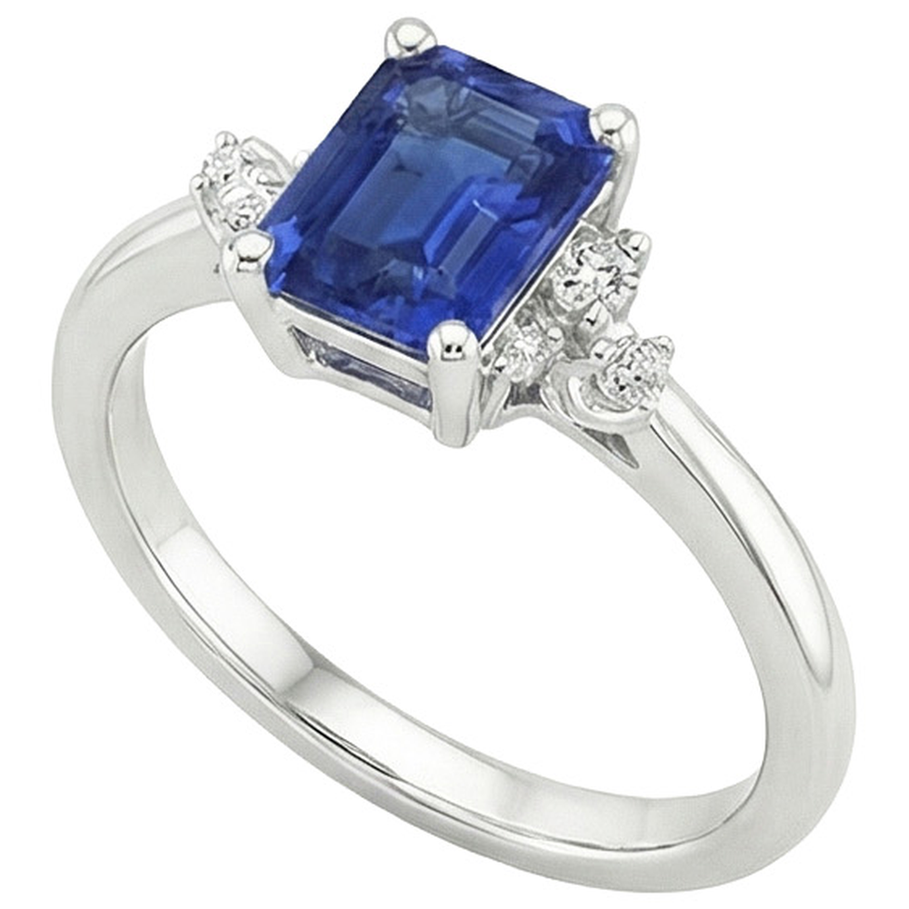 natural emerald sapphire 4ct ring top view