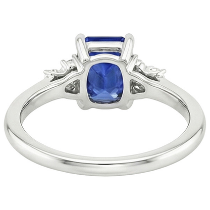 natural emerald sapphire 4ct ring on white background