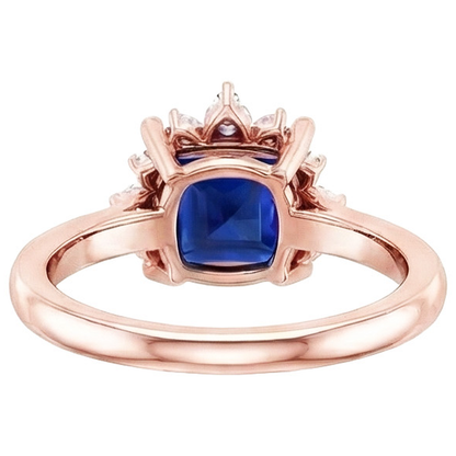 Natural Earth Mined Diamond Engagement Ring Half Halo Princess Blue Sapphire 5.50 Carats