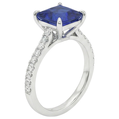 natural round sapphire 5.50ct ring profile view