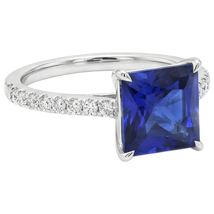 natural round sapphire 5.50ct ring side angle