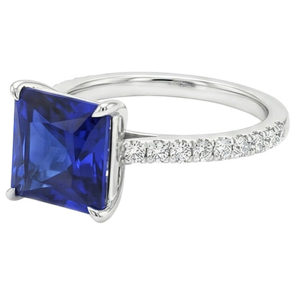natural round sapphire 5.50ct ring top view