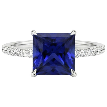 natural round sapphire 5.50ct ring close up detail