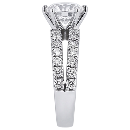 Natural Earth Mined Diamond Engagement Ring Split Shank Prong Setting 2.50 Carat WG 14K