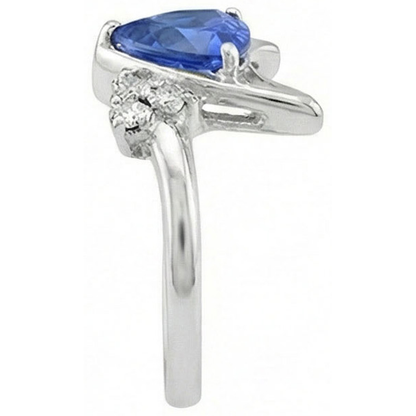 Natural Earth Mined Diamond Fancy Ring Ceylon Sapphire Trillion Cut Gemstone 1.75 Carats