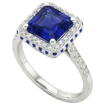 natural round sapphire 4.50ct ring top view