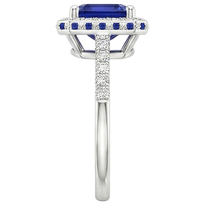 natural round sapphire 4.50ct ring profile view