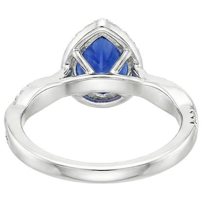 natural round sapphire 5.50ct ring on white background