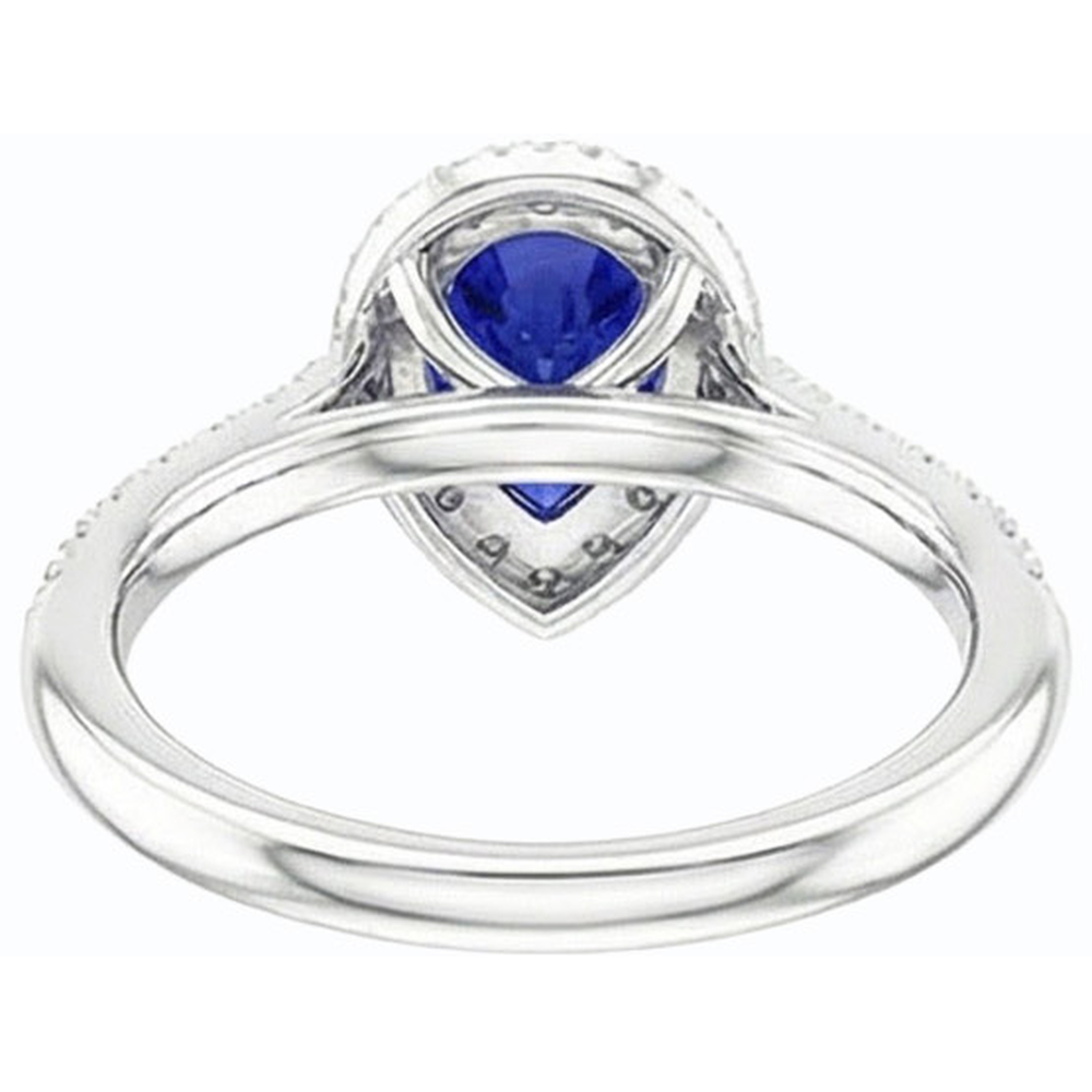 Natural Earth Mined Diamond Halo Engagement Ring Ceylon Sapphire 3.50 Carats