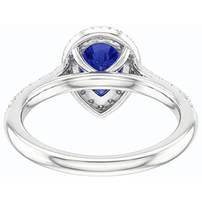 Natural Earth Mined Diamond Halo Engagement Ring Ceylon Sapphire 3.50 Carats