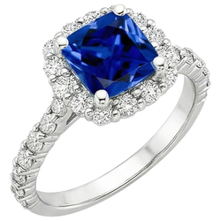 Natural Sapphire Ring 3.25ct - White Gold 14K