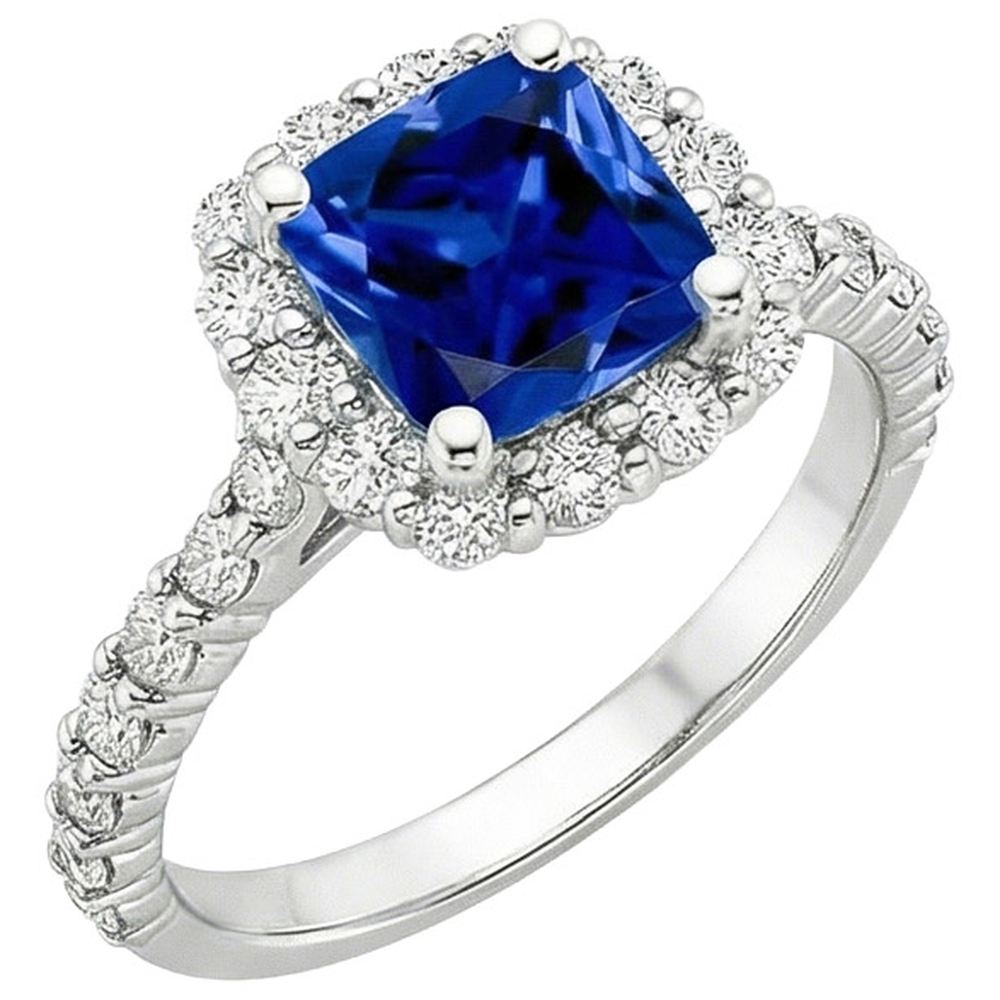 natural round sapphire 3.25ct ring side angle