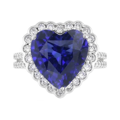natural round sapphire 5ct ring close up detail