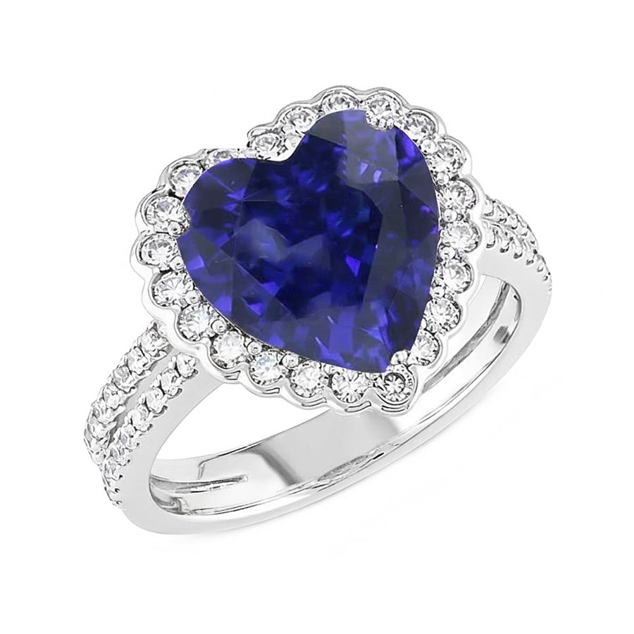 natural round sapphire 5ct ring side angle