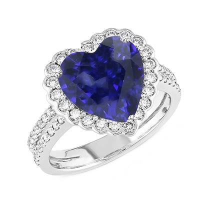 natural round sapphire 5ct ring side angle