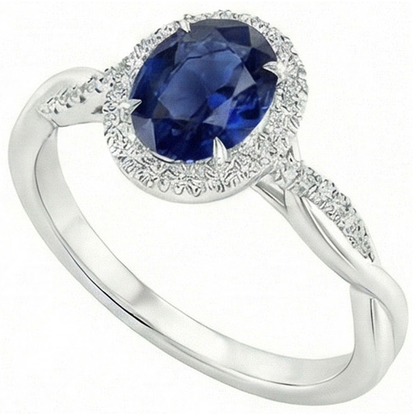 natural round sapphire 4.25ct ring top view