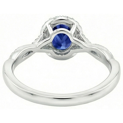 natural round sapphire 4.25ct ring profile view
