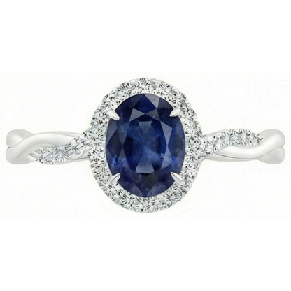 natural round sapphire 4.25ct ring side angle