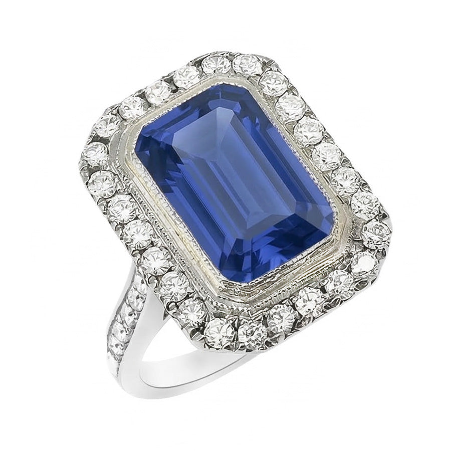 natural emerald sapphire 4.50ct watch top view