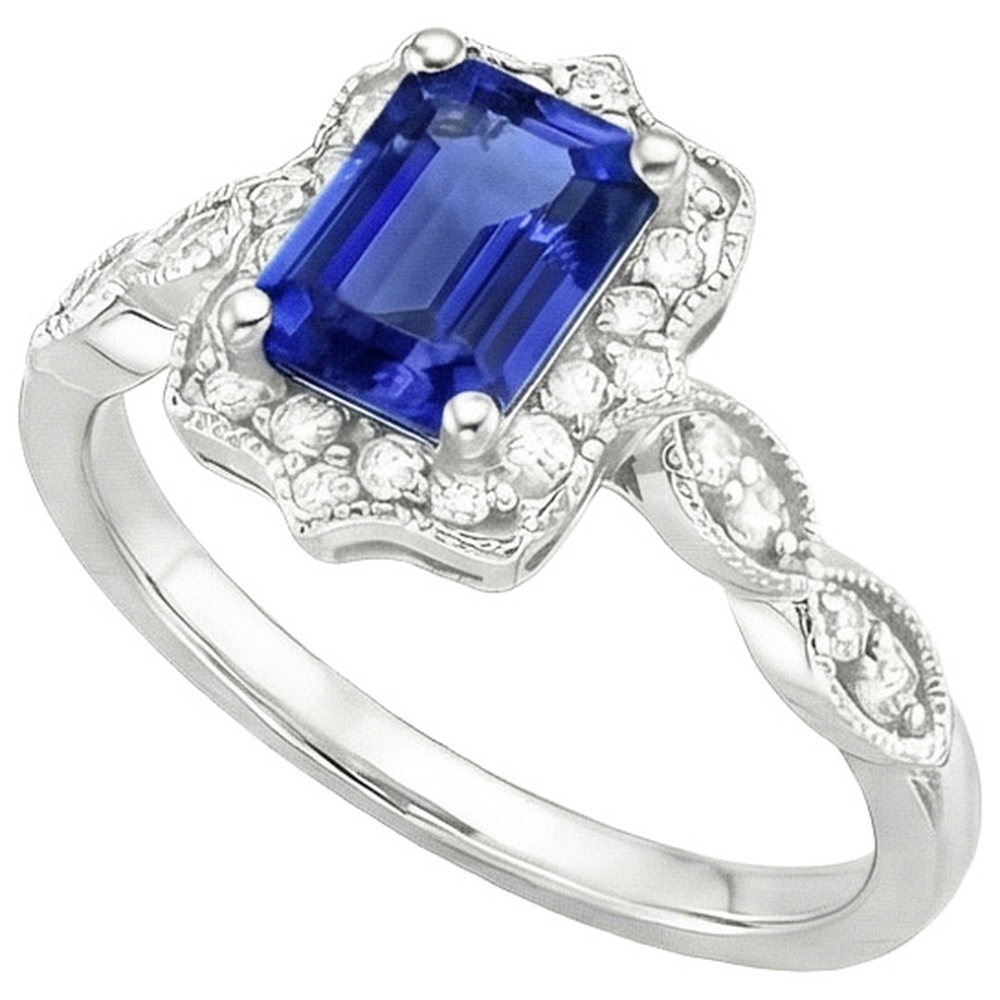 natural emerald sapphire 4ct ring top view