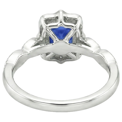 natural emerald sapphire 4ct ring on white background