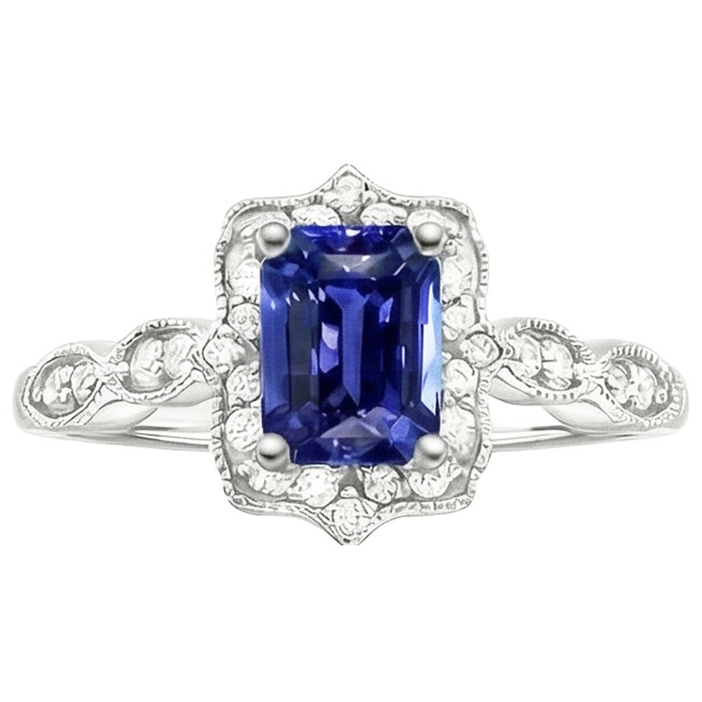 natural emerald sapphire 4ct ring close up detail