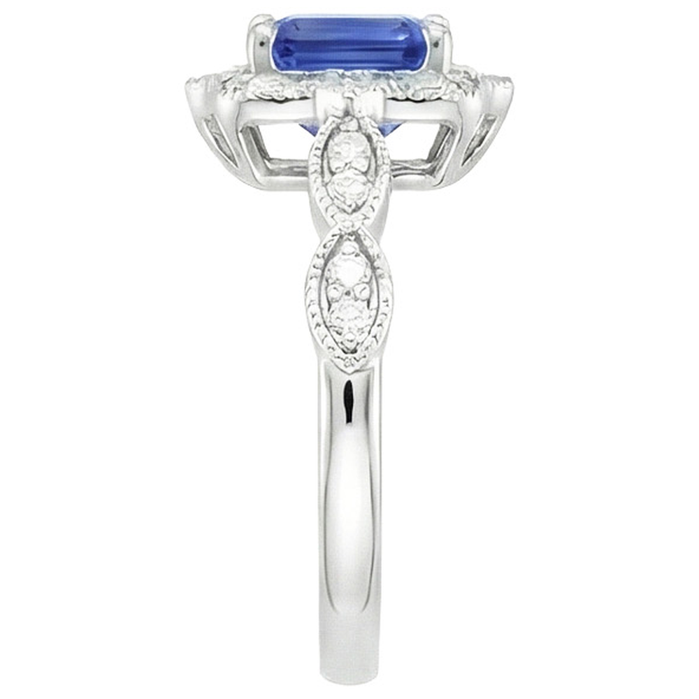 natural emerald sapphire 4ct ring profile view
