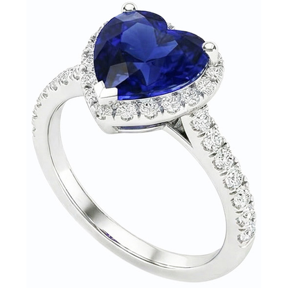 natural round sapphire 3.50ct ring close up detail